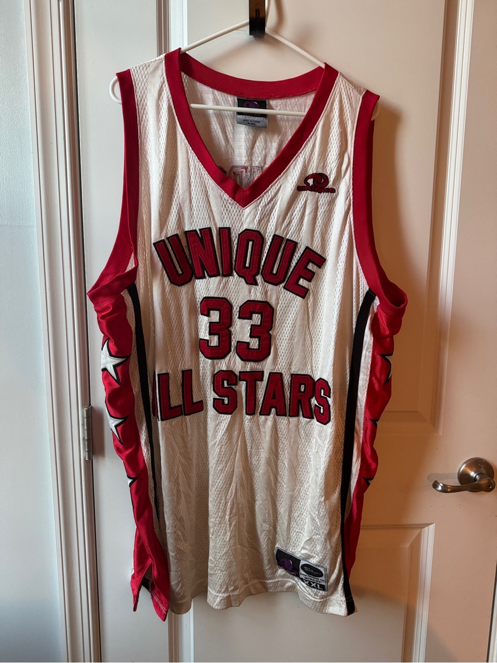 Thompson White and Red 'Unique All Stars' Basketball Jersey #33